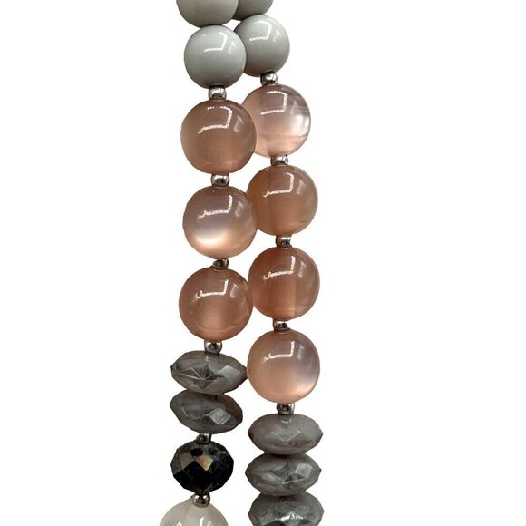 Elegant Multicolor Statement Necklace With Beads & Stones Adjustable Length - Picture 9 of 10